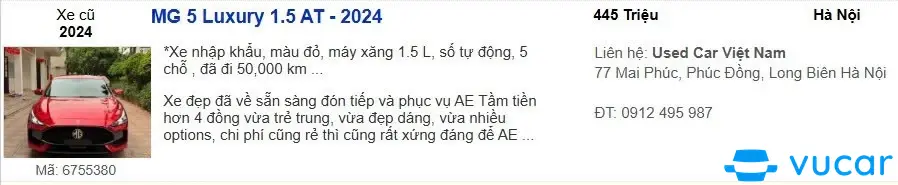 MG 5 Luxury 1.5 AT 2024 - Nội thất 2